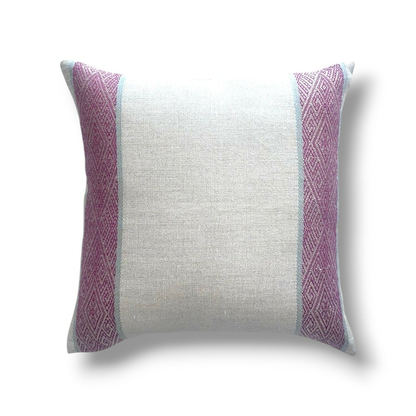 20" Cream & Orchid Stripe Decorative Pillow Cover