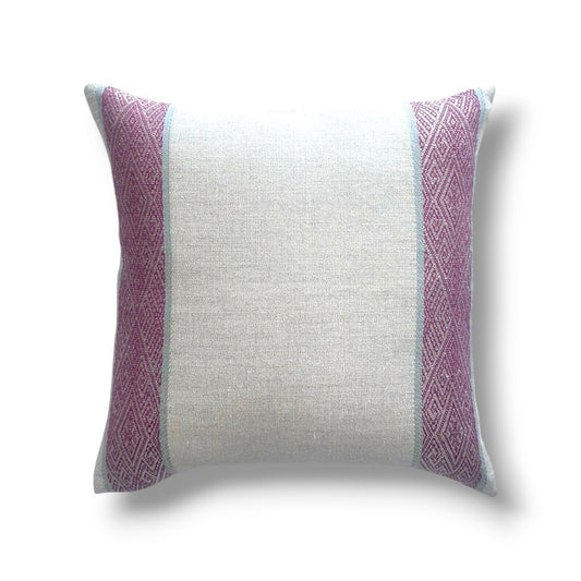 20" Cream & Orchid Stripe Decorative Pillow Cover