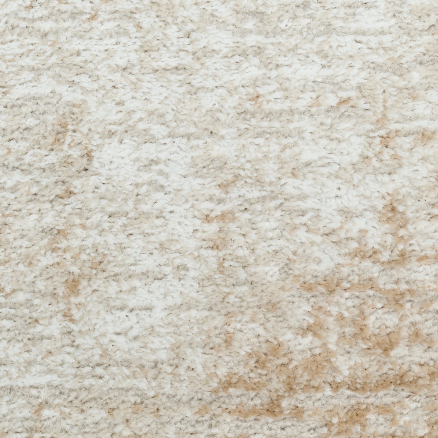 Cream beige plush shag rug with soft, fluffy pile and subtle tan speckles.