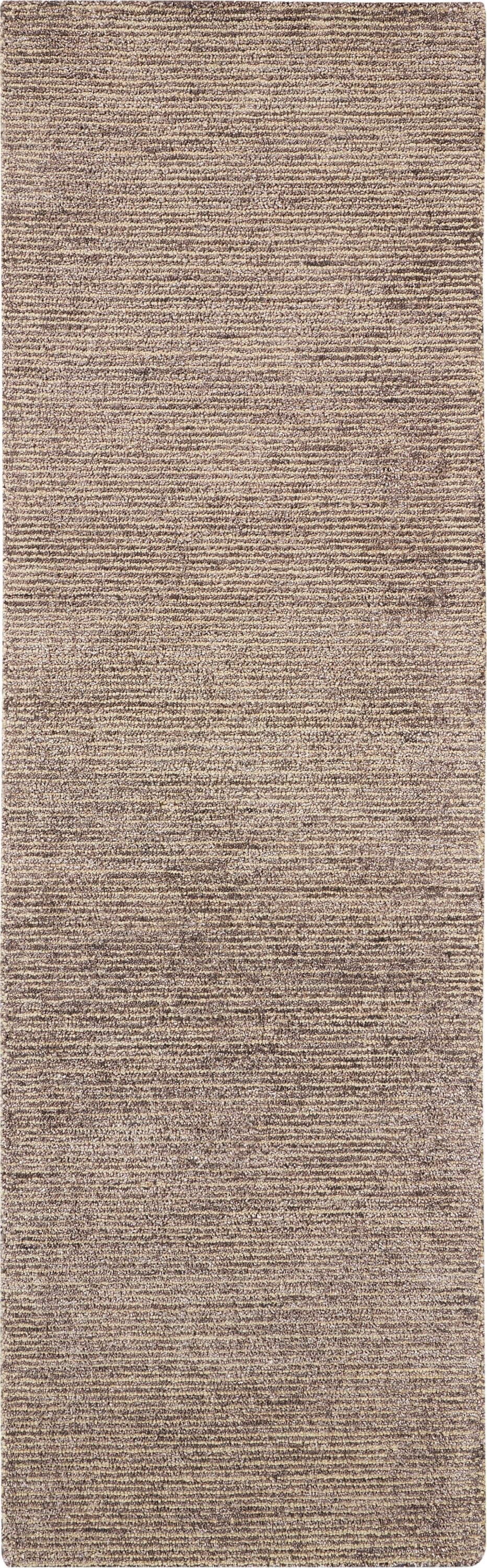 Beige woven runner rug with subtle striped texture and natural fiber finish, ideal for hallway or entry.