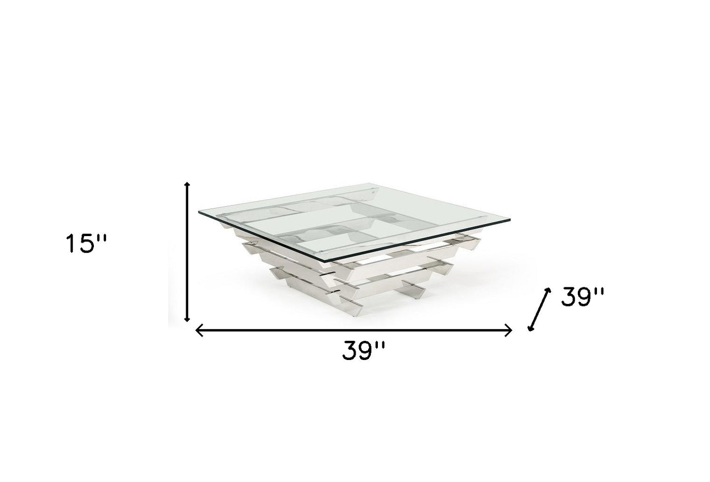 39" Glass Square Coffee Table