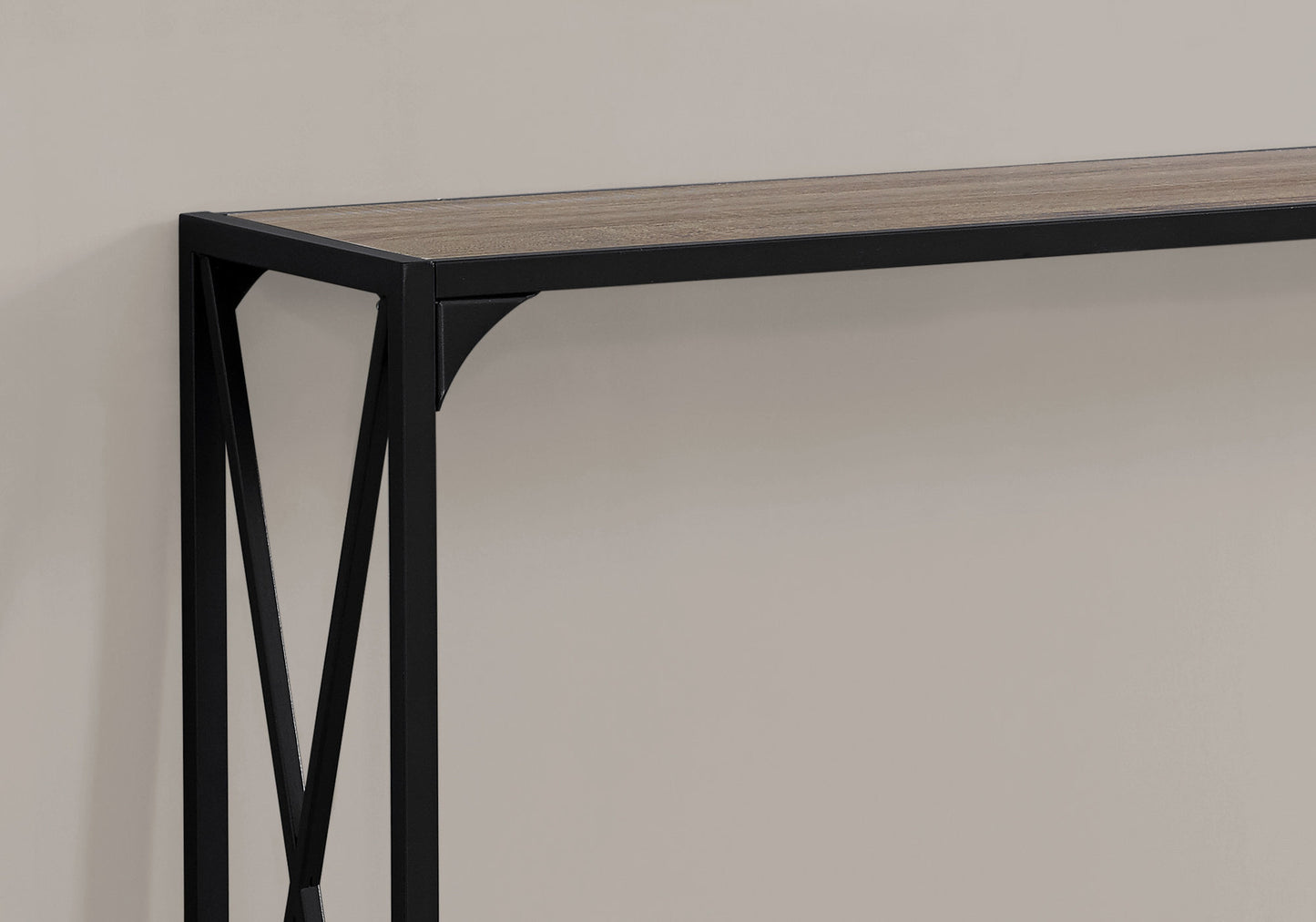 48" Taupe And Black Console Table With Storage