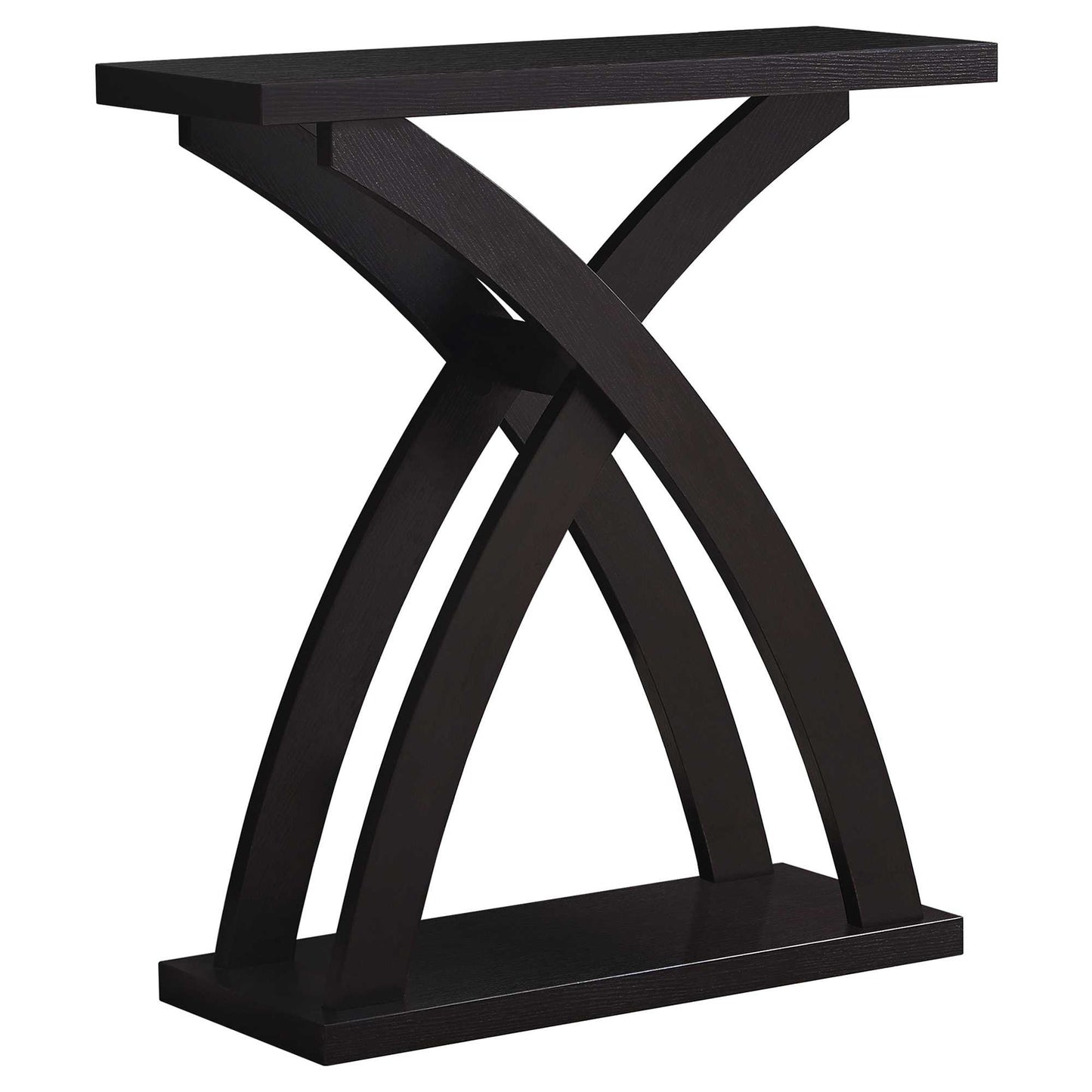 31" Espresso Cross Leg Console Table With Storage