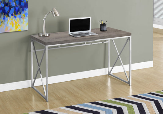 24" Taupe and Silver Computer Desk