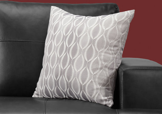 18" X 18" Taupe Polyester Ogee Zippered Pillow