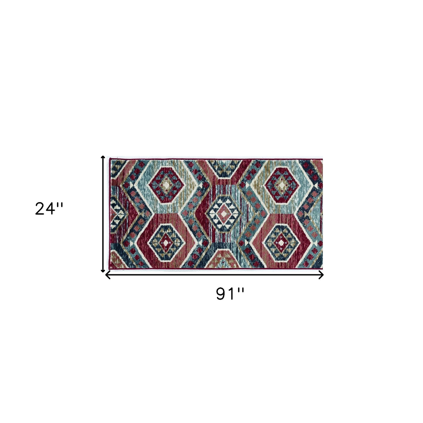 7' Round Multicolor Geometric Diamond Indoor Area Rug