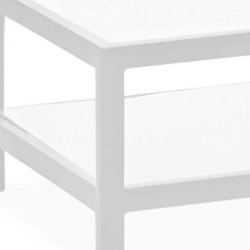 35 X 22 X 14.5 White Aluminum Coffee Table