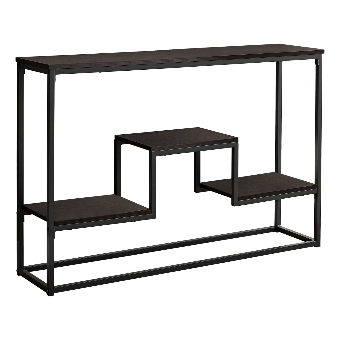 48" Brown And Black Frame Console Table With Storage