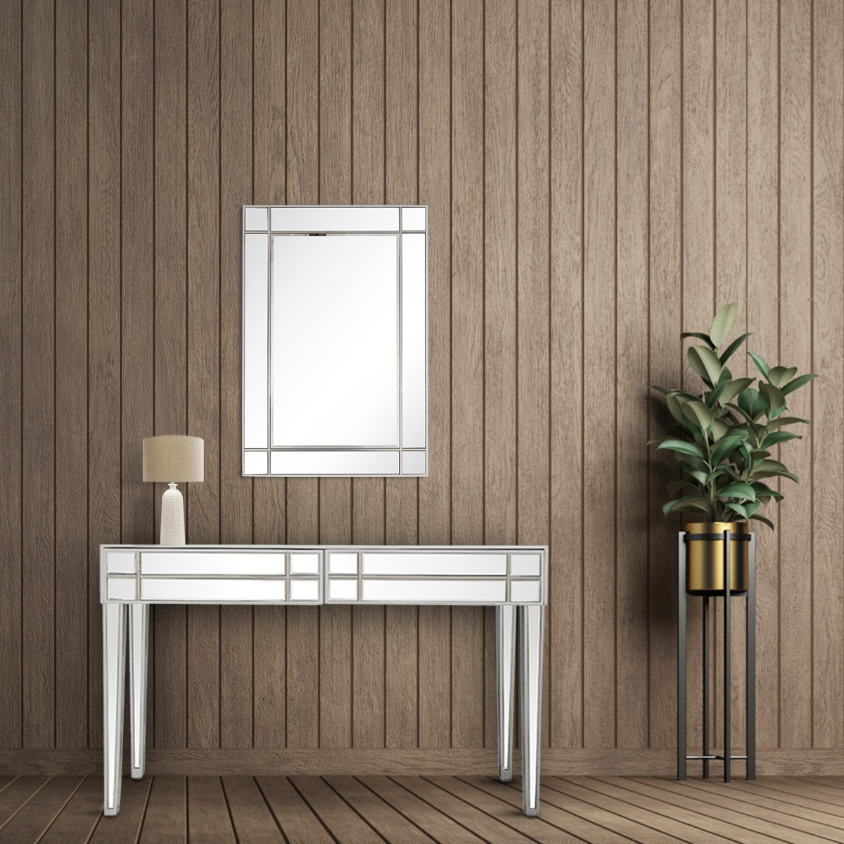 Stainless Steel Mirror and Console Table