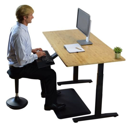 Natural Bamboo Dual Motor Electric Office Adjustable Computer Desk