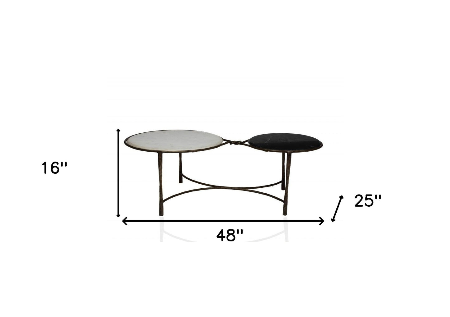 Mid Century Dual Rim Coffee Table