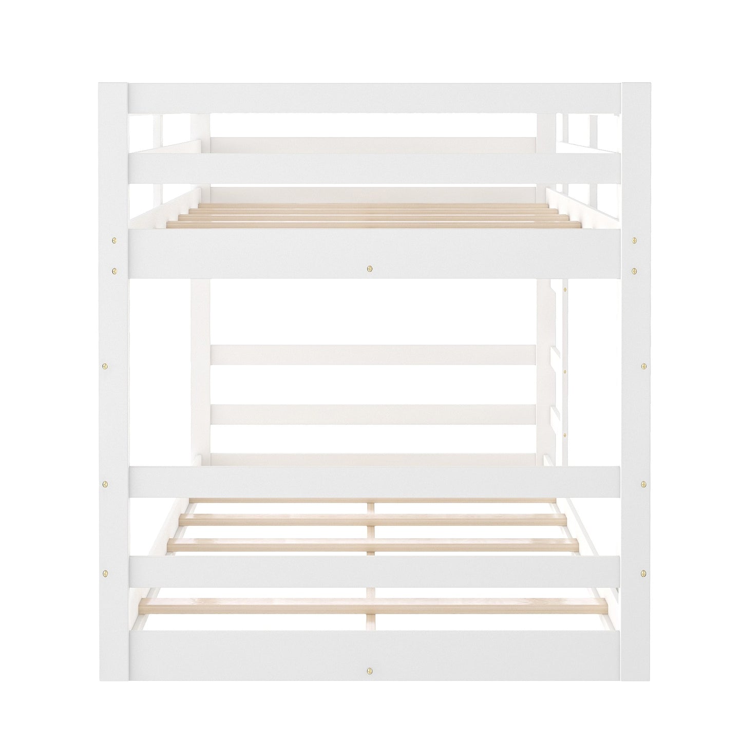Pastel White Twin Over Twin Dual Ladder Bunk Bed