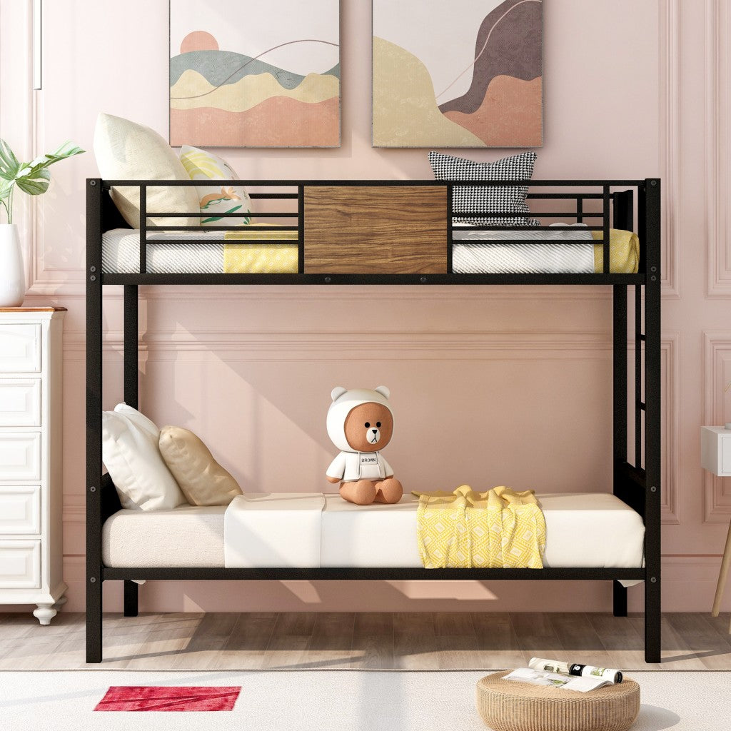 Black Brown Twin Over Twin Bunk Bed