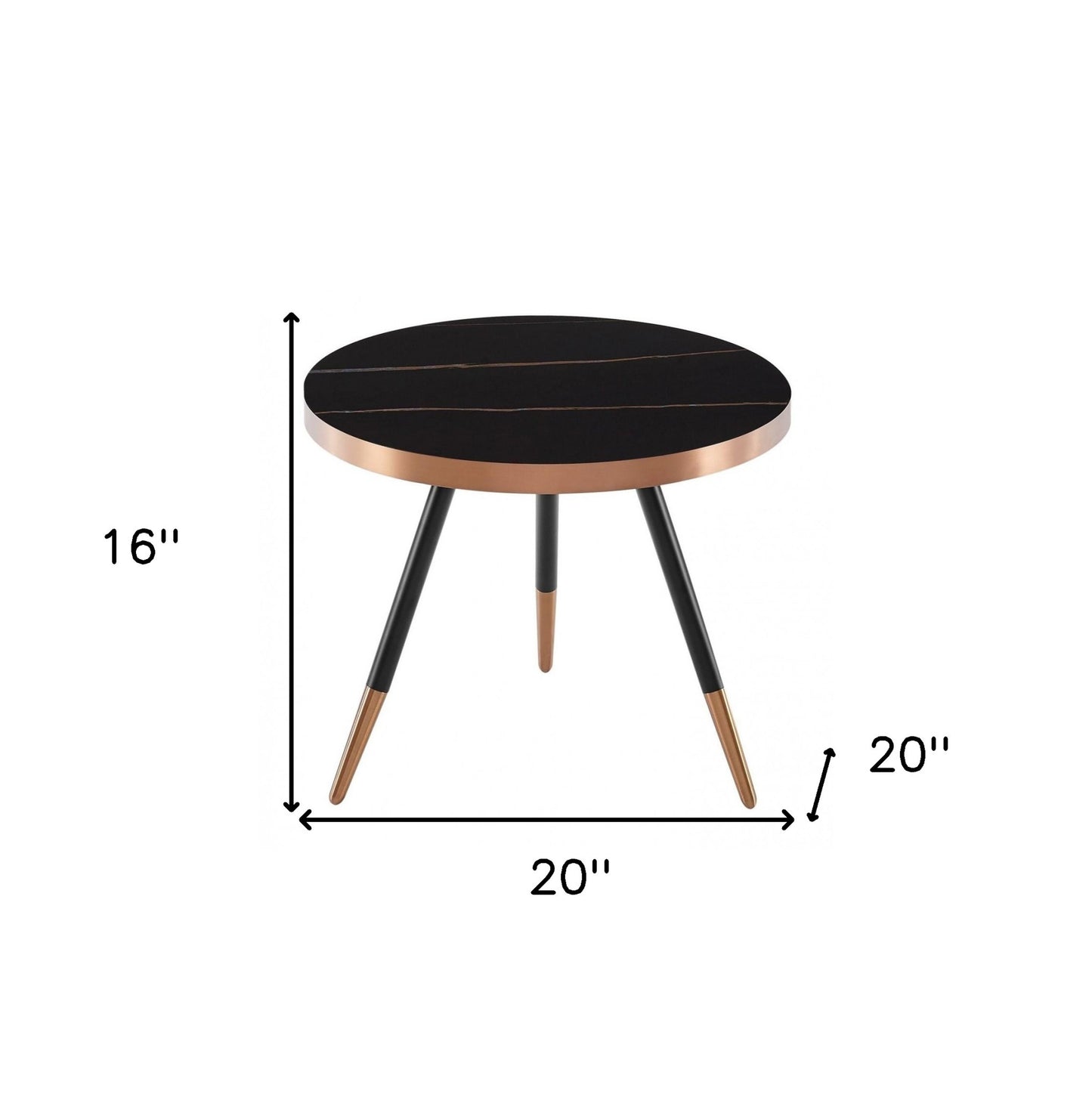 Modern Small Black and Gold Ceramic Coffee Table