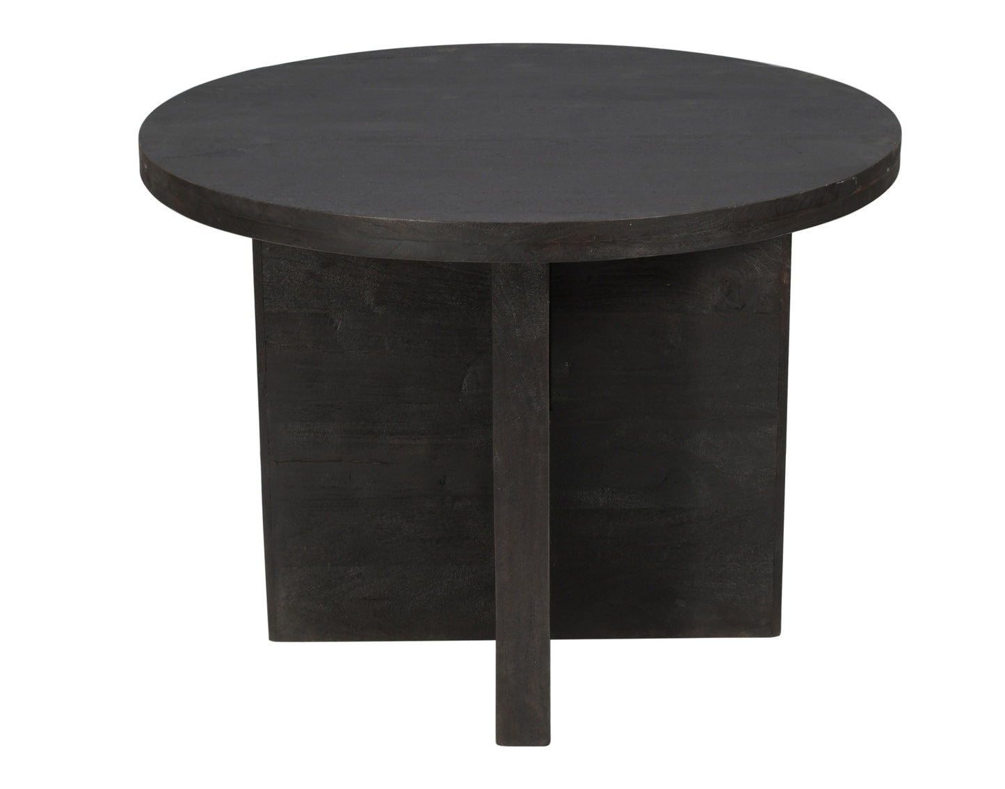 48" Dark Gray Rounded Solid Wood Dining Table