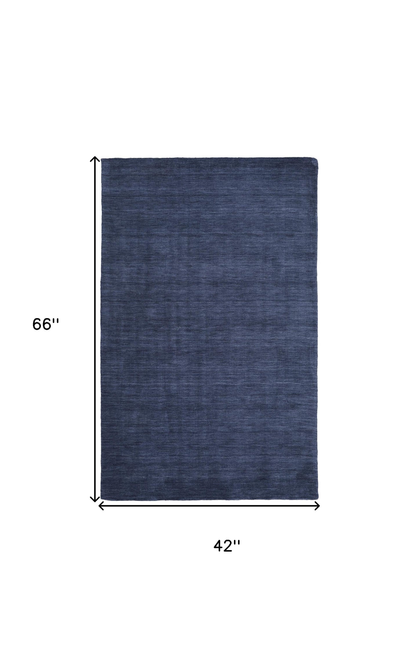 5' X 8' Blue Wool Hand Woven Stain Resistant Area Rug