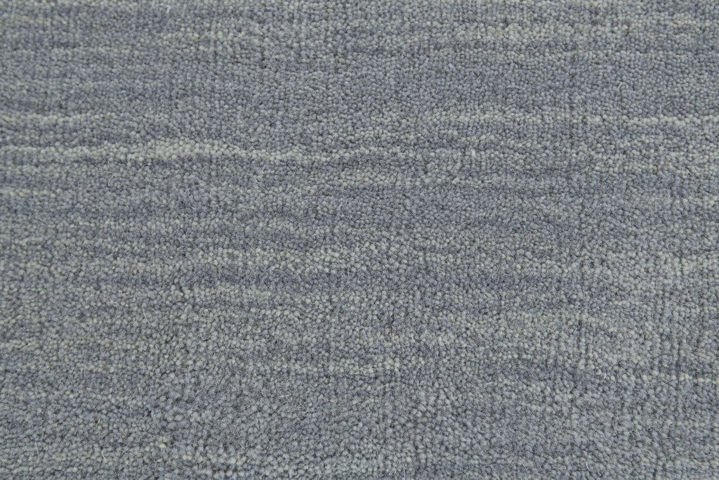 5' X 8' Blue Wool Hand Woven Stain Resistant Area Rug