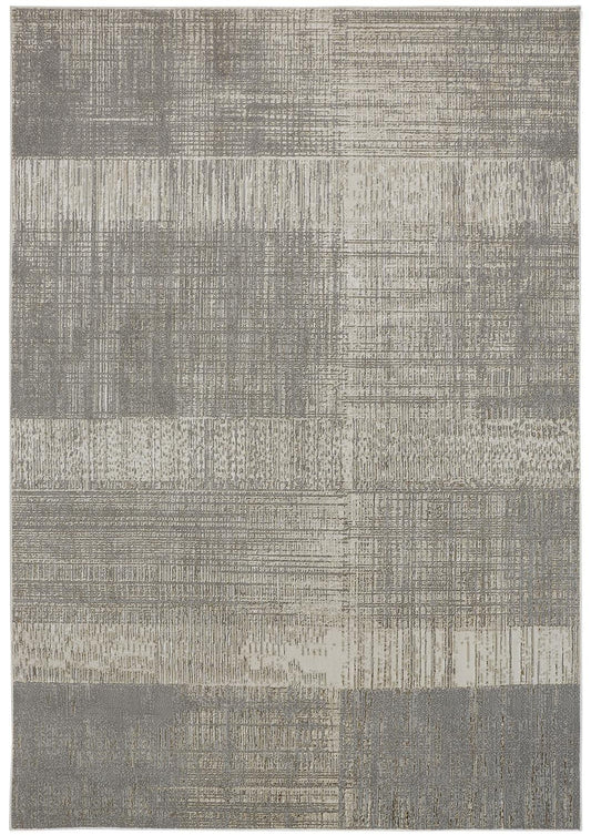 4' X 6' Gray And Ivory Abstract Area Rug