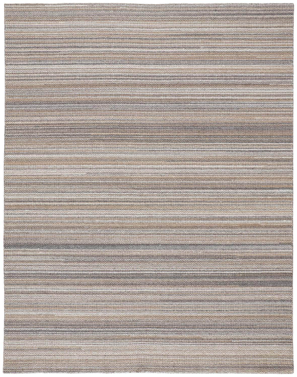 5' X 8' Ivory Wool Hand Woven Stain Resistant Area Rug