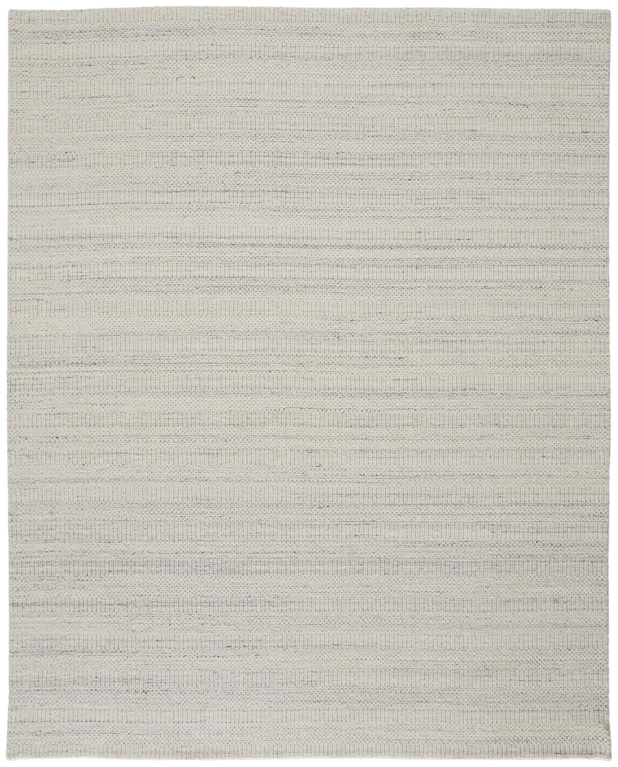 5' X 8' Ivory Wool Hand Woven Stain Resistant Area Rug