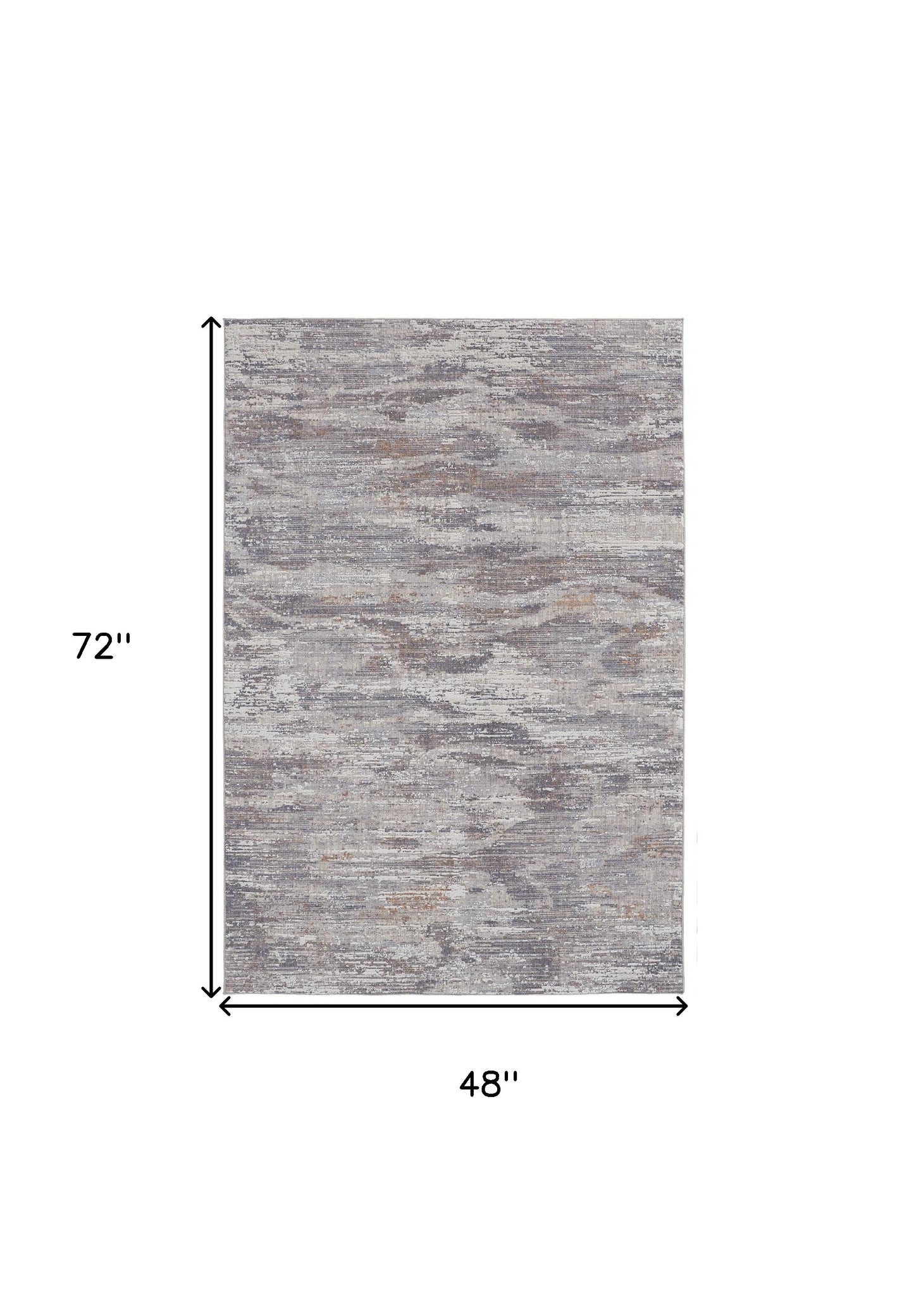 8' X 10' Taupe Tan And Orange Abstract Power Loom Distressed Stain Resistant Area Rug