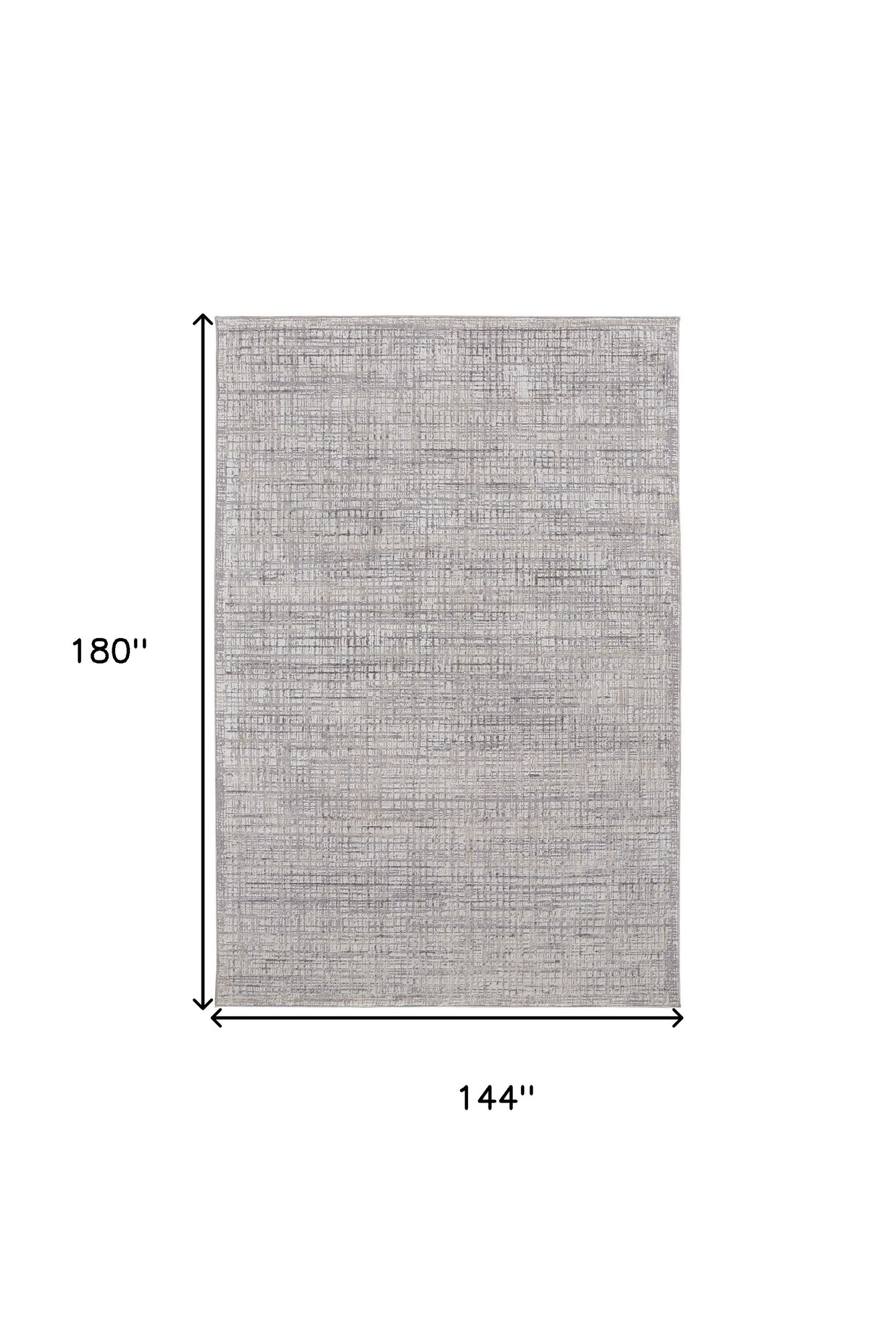 10' X 13' Taupe And Ivory Plaid Power Loom Distressed Stain Resistant Area Rug