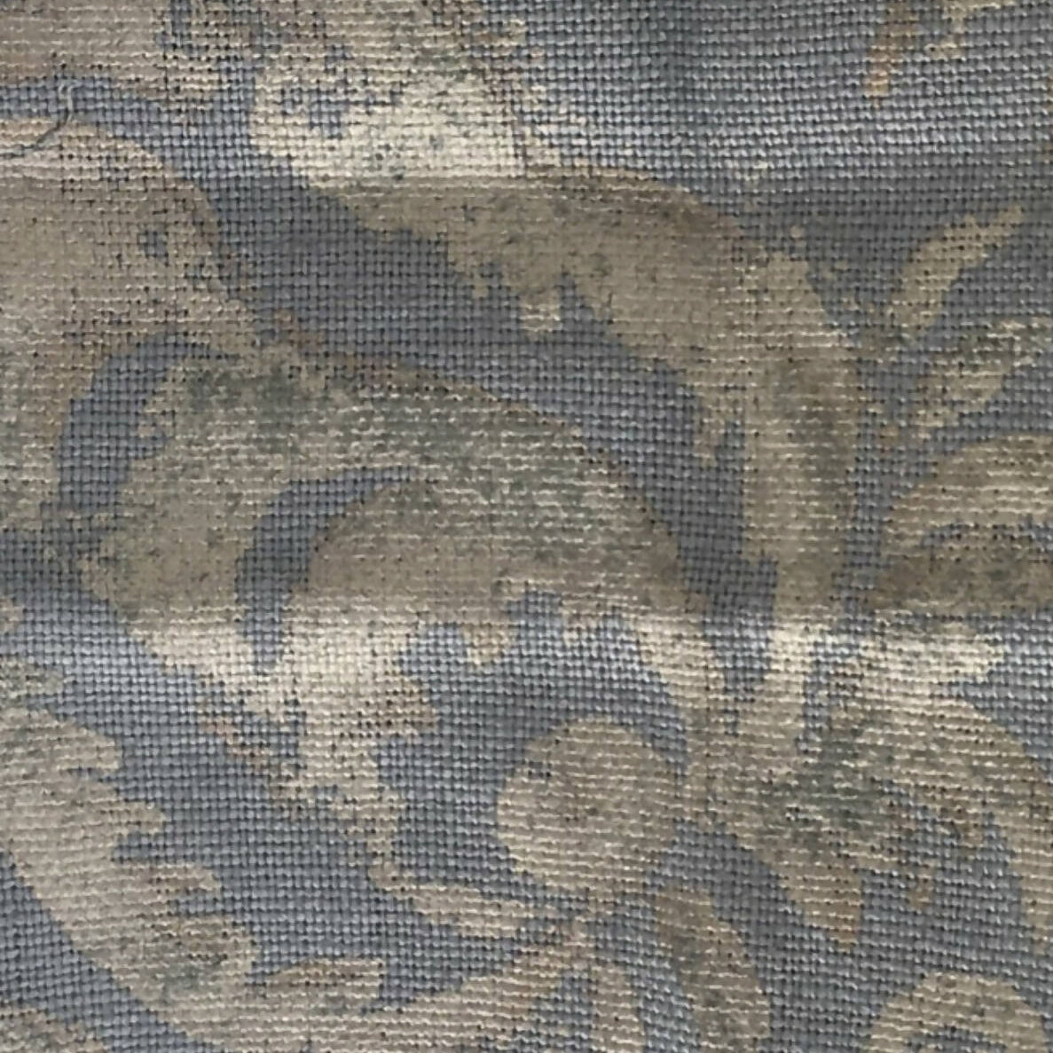 Drapery Panels w/ Scalamandre Mansfield Damask Bluestone & Silver Total