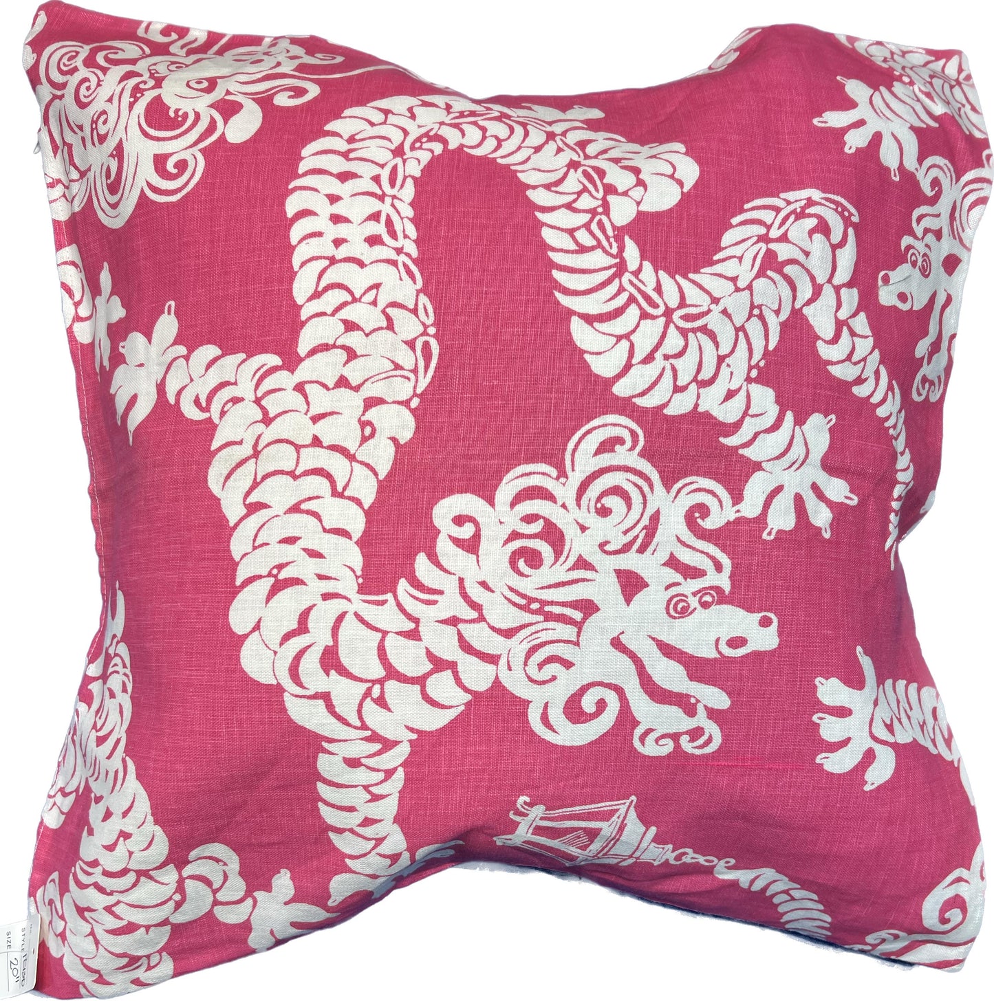 20"x20" Dragon Print Pillow Cover (Lee Jofa: 2011103 Tail Lights - 7 Daiquiri) - Lili Pulitzer farbic