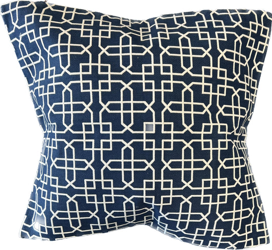 16"x18"   Geometric Pillow Cover (Duralee: DI61374-54 Sapphire) *** Special Price***