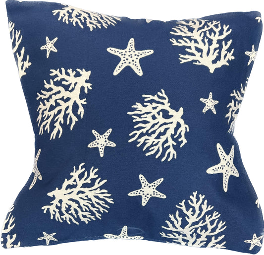 18"x18"  Sea Shells Pillow Cover (RM Coco: Waikiki - Navy)