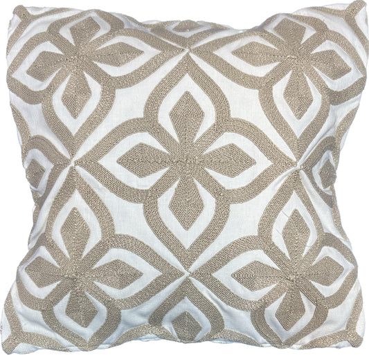 18"x18"  Bohemian Embroidery Pillow Cover (Duralee: DA61642-281)