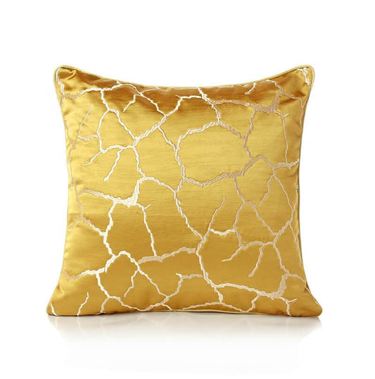 Reflection Pattern Gold Chenille Square Pillow 18" x 18"