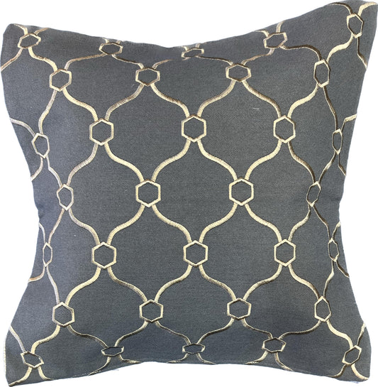 18"x18"  2-sided Pillow Cover - Face: Swirls / Back: Solid