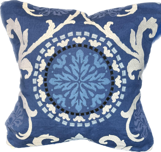 20"x20" Medallion Embroidery Pillow Cover