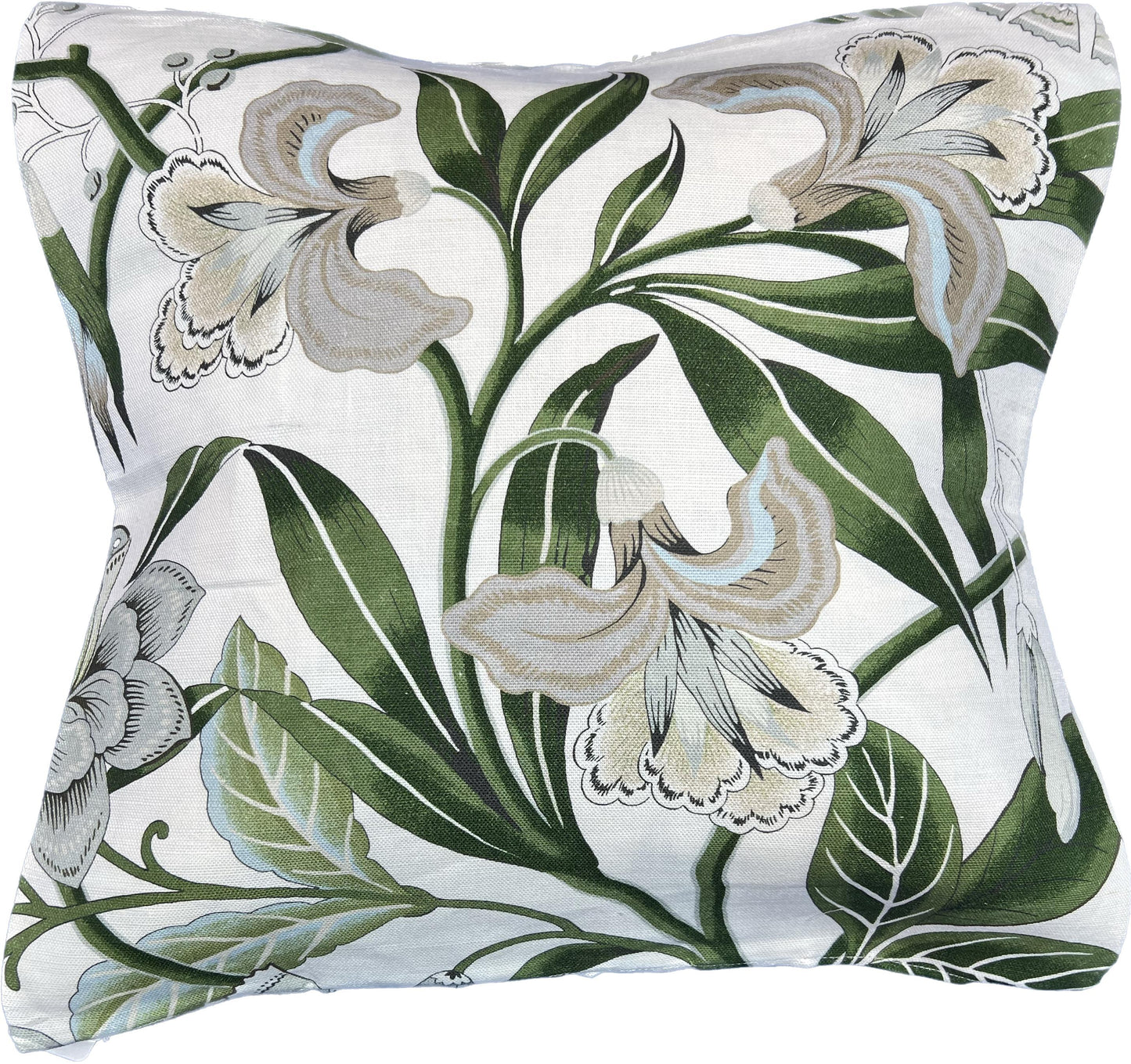 18"x18"  Floral Print Pillow Cover (Anna French: AF9622 Cleo - Green & White)