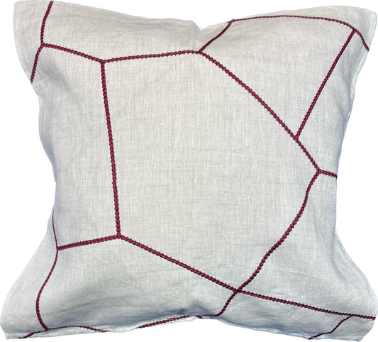20"x20" Geometric Embroidery Pillow Cover