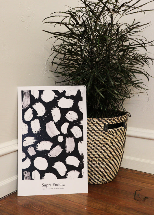 Paint Splatter Black & White printed Wall Art, 11" x 17"