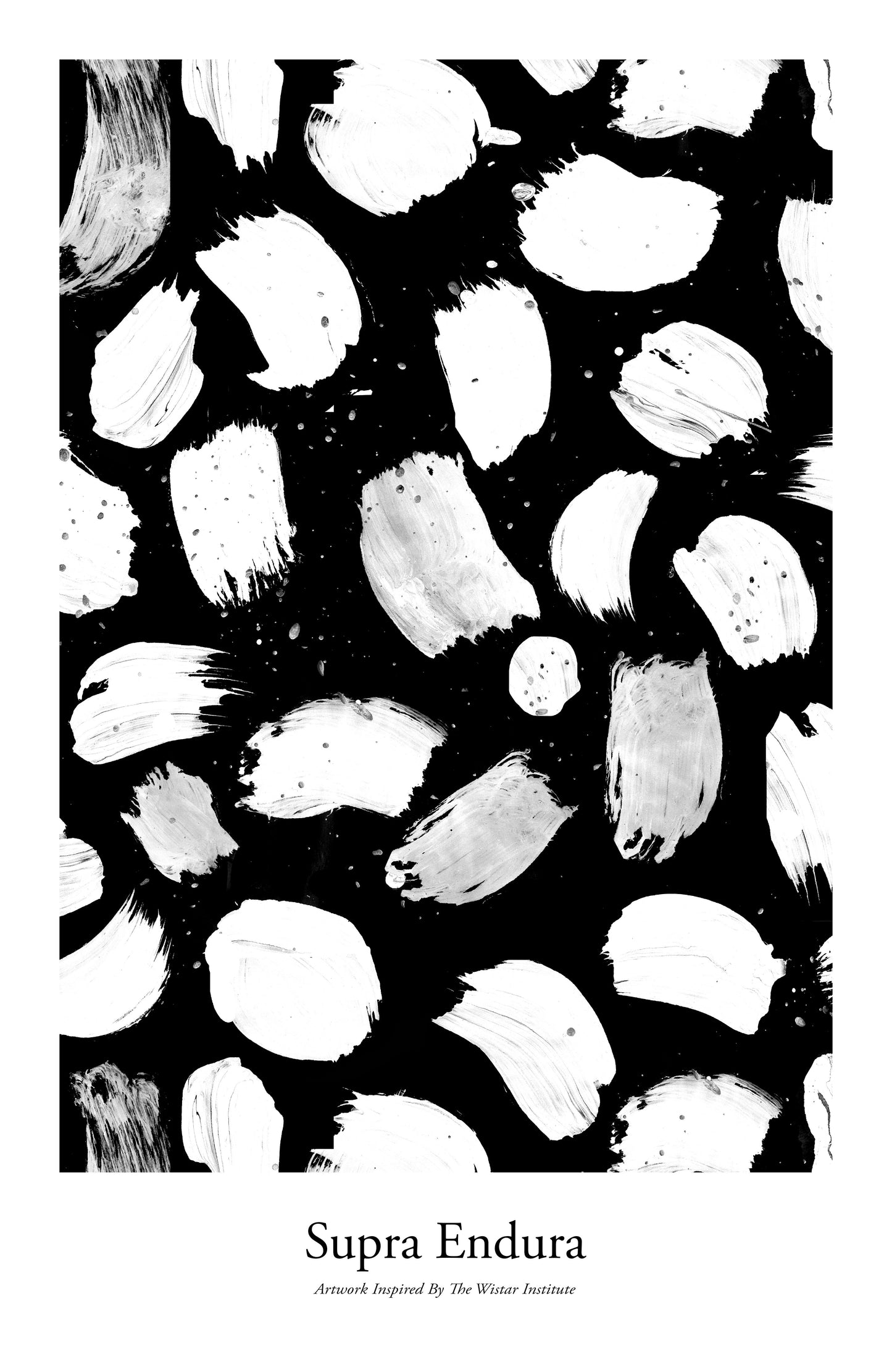 Paint Splatter Black & White printed Wall Art, 11" x 17"