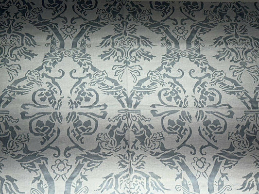 Blue Fortuny Cotton Hand Printed Fabric