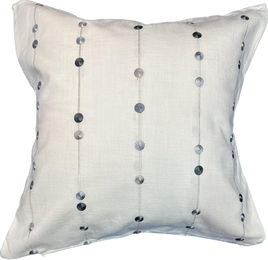 18"x18"  Dots Embroidery Pillow Cover (Kravet: 35291-15)